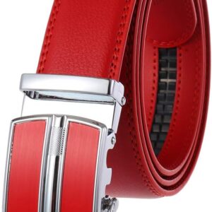 Men's belt, real men's rattling belt for men with automatic loop, elegant gift box