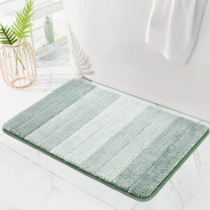 Kmson Shadow bathroom carpet, absorbent and water absorbent bath mat, machine -dried bedroom bedroom machine, living room bedroom carpets washable to the Machine Green 17 "X 24"