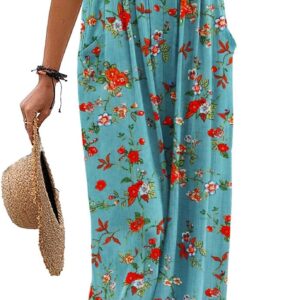 Yesno Women's Summer Casual Sautaple relaxed in Liberty with wide jumps Boho Printed Baggy Bompers with Pzh pockets