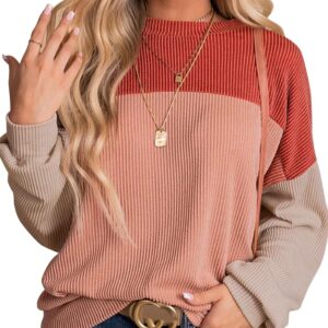 Dokotoo Womens Fashion 2025 Color long sleeve block long sleeves in tricted hair with relaxed traction