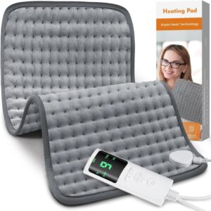 Heating pad for back pain relief, heating cushion for period cramps with 9 heat settings and 4 self-off, washable, dry and humid heat, the soft electric heating cushion for the painful muscles , gift, 12 '' × 24 ''