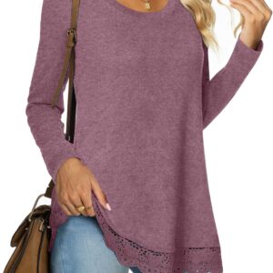 Netsmile Women's Fall Long Sleeve Crewneck Tunic Tops Casual Sweatshirt for Leggings