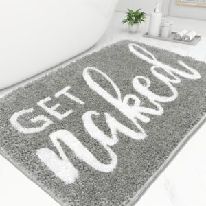 Small naked bathroom rugs - Funny bathroom carpets for non -slippery bathroom cute carpet for bathroom decor absorbent bathing bath for washbasin and gray shower 16 "x 24"