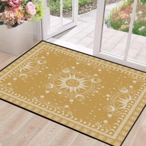 Sun and moon carpet Boho Rapis of celestial zone for the Dorme Bohemian Room Occult Crescent Stars Solar Galaxy Mat Pad Porte