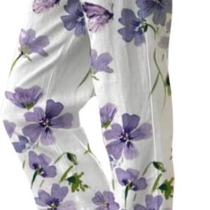 Linen Pants Floral Women Boho