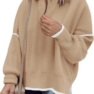 Women's panels with relaxed zipper -zipper Tops in Batwing Sweatshirt Sweatshirt