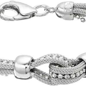 Max + Stone 925 Sterling silver bracelet for women | 7.5 inch silver knit bracelet