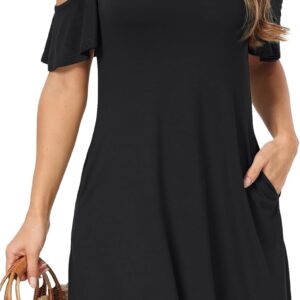 Short/Long Sleeve Women's Cold Should Dress With Pockets Casual Swing T-shirt Dresses