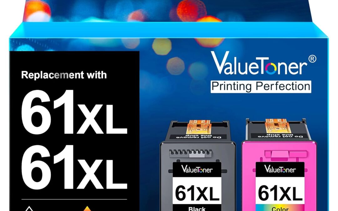 Valuetoner reminufactured Cartouilles Ink Replacement for HP 61 Cartride at the ENK Pack Pack 61xl Tours with HP Envy 4500 4502 5530 Deskjet 2540 3510 Officejet 4630 Printer (1 black, 1 tri-color, 2-pack)