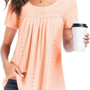 Tunic tits for women short -sleeved shirts in loose