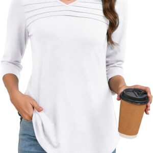 Eyzh 3/4 sleeve with length sleeves for women in V