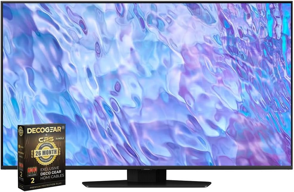 SAMSUNG QN98Q80CAFXZA 98 inch QLED 4K SMART TV 2023 POULEAU With Deco of 4K HDMI HDMI 2.0 Cable with pure copper conductors X2 & CPS Protective Hand Pool 12 Exclusive (Beach-CPS-266000))