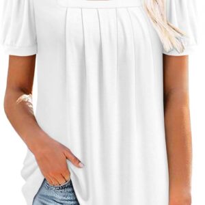 Boutte Boutik White Flowy Shirts White Shirts For Women T-shirt Skilled White Women Large Women