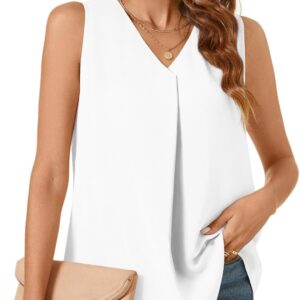 Bestbee Women's 2025 SUMMER TOPS TOPS Dressed sleeveless Mousseline Mousseline Mousseline V