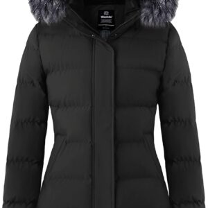 The long Wantdo winter coat for women thickened the puffy jacket with faux fur hood