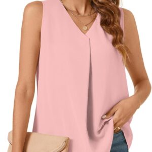 Bestbee Women's 2025 SUMMER TOPS TOPS Dressed sleeveless Mousseline Mousseline Mousseline V