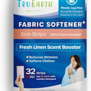 TRU Earth Tissu Stands pour adoucisseurs pour la machine à laver, alternative au liquide et gousses de l'adoucissement en tissu, booster de parfum de lin frais, jusqu'à 64 charges par 32 comptages