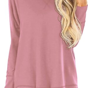 Hiyiyyei Tops Fall For Women Long Sleeps Divided Damn Tunic relaxed