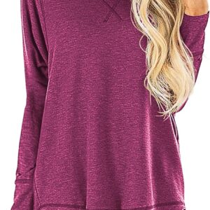 Hiyiyyei Tops Fall For Women Long Sleeps Divided Damn Tunic relaxed