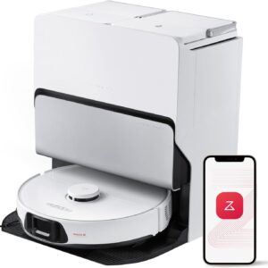 Roborock s8 max ultra robot vacuum and mop, all-in-one dock, precise lidar navigation, intelligent dirt detection, self-imputation, 8000pa suction for various stages, automatic lifting of 20 mm for carpet, white