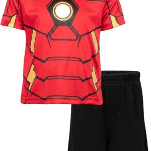 Marvel Avengers Captain America Iron Man Venom Hulk Cosplay T-shirt Athletic and Shorts Tengit Set Toddler in Little Kid