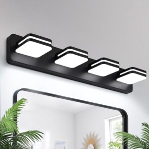 Modern Torondo bathroom vanity luminaires, light acrylic bathroom lights, light black wall lighting on mirror (white light 5000K)