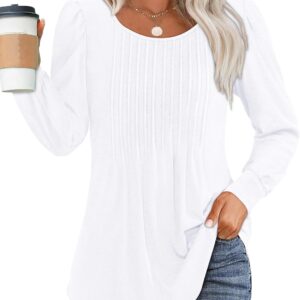 Ofefan long -sleeved shirts for women Robust fall tops casual blouse with elbow should be elbow for leggings for leggings for leggings