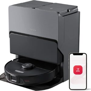 Roborock S8 Max Ultra Robot Sacuum and MOP, all-in-one dock, Precise Lidar navigation, intelligent dirt detection, self-imputation, 8000PA suction for various stages, automatic lifting of 20 mm for carpet, black