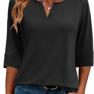 Akewei women's v neck 3/4 sleeves