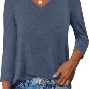 NECK De Femmes V Womens 3/4 Shirtes Thirtes Concuther