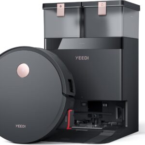 Yeedi S14 Plus empty and Vadrouille of the robot, suction 18000pa, Roller Turbillon Ozmo, Zerotangle 2.0, 3D Truedge sensor, all-in-one station with automatic washing of hot water and self-drying, black