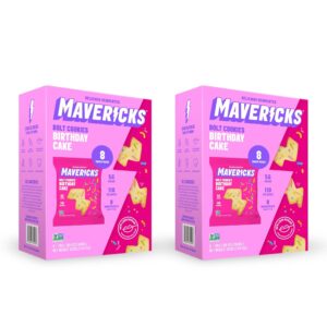 Mavericks birthday bolts cookies - Vegetable birthday cake cookies, birthday cake cookies, eggs, without dairy products, nuts, vegan dessert for children - 2 boxes (16 pockets)