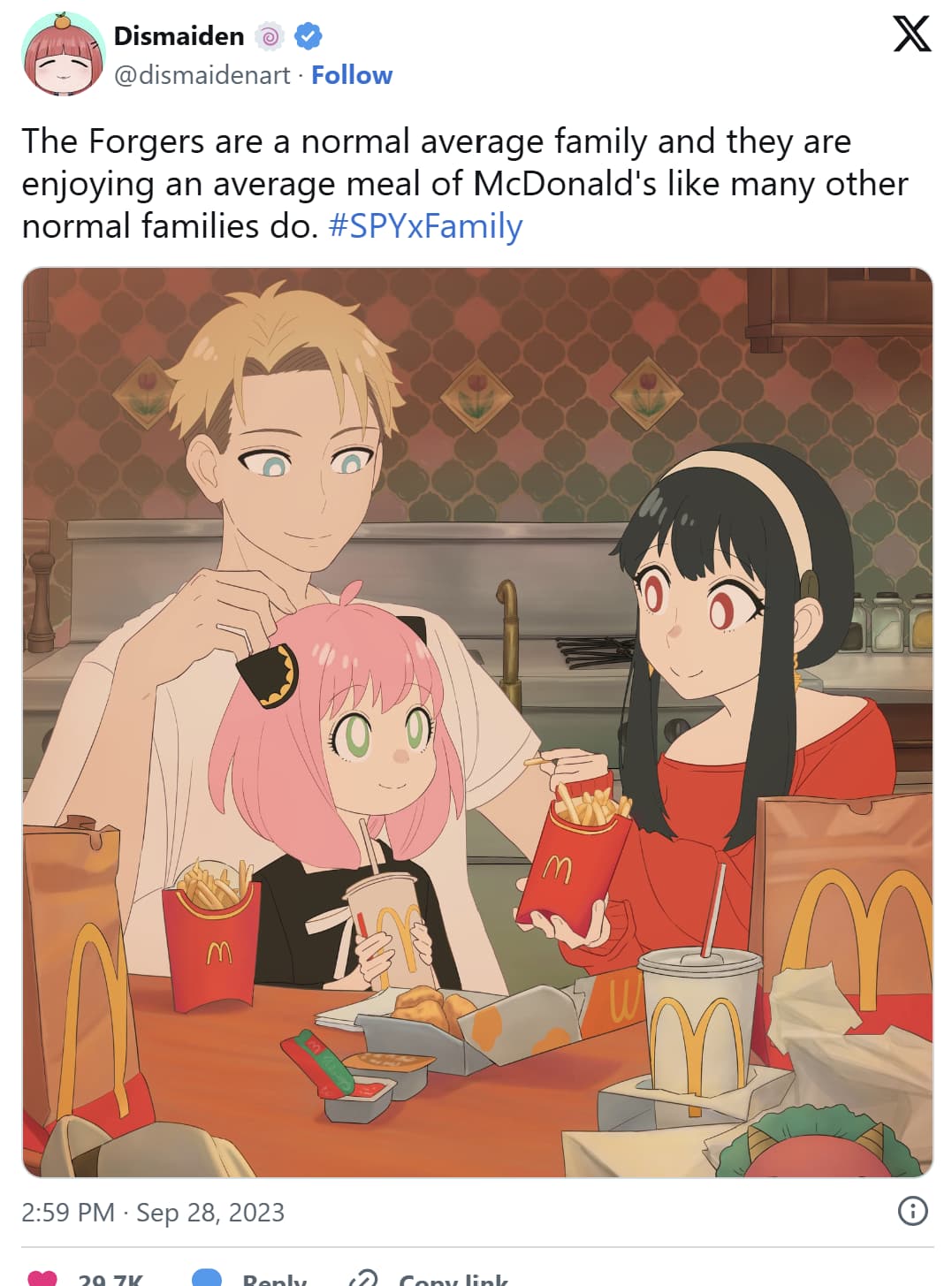 Spy x Family McDonalds Fan Art by artist Dismaiden