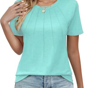 Summer women Top Top Casual Casc Nou Col for Short Sleeveless Shirts Plis