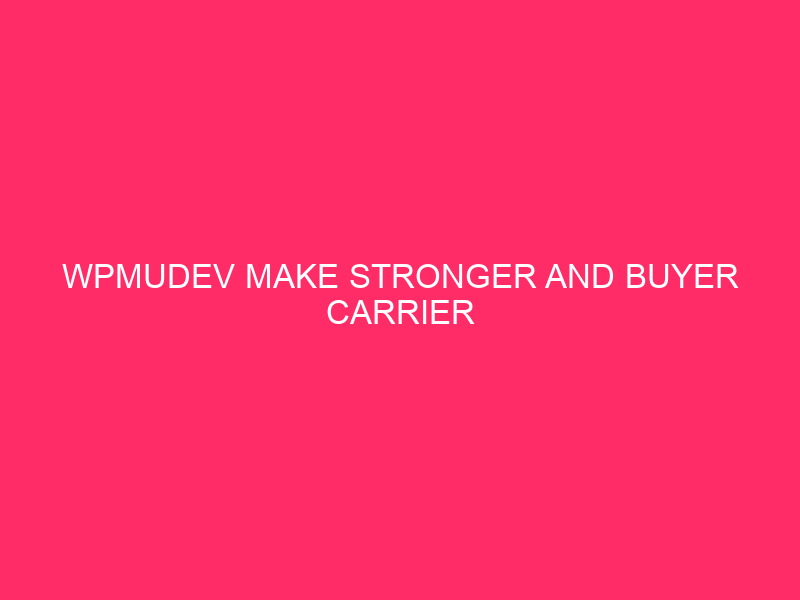 WPMUDEV Make Stronger and Buyer Carrier Evaluation: WPMUDEV: A HERO FOR ...
