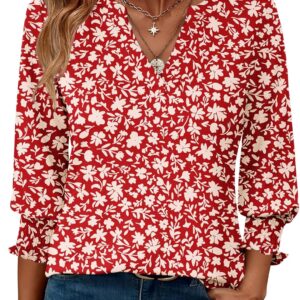 LOMON Women's 2025 Fashion Tops 3/4 Length Sleeve Business Casual Blouses Summer Tees Shirts