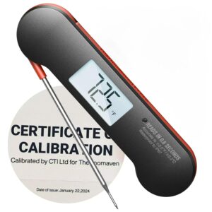 Digital professional meat thermometer, 0.6 s instant reading, ± 0.5 ℉ NIST certified clarification, 100% waterproof, backlit, temperature indicator for grill, barbecue, smoker