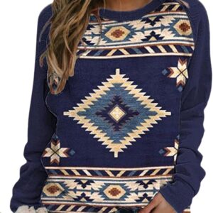 Western Hotyd western sweatshirts for women helped geometric graphic shirts with long lank