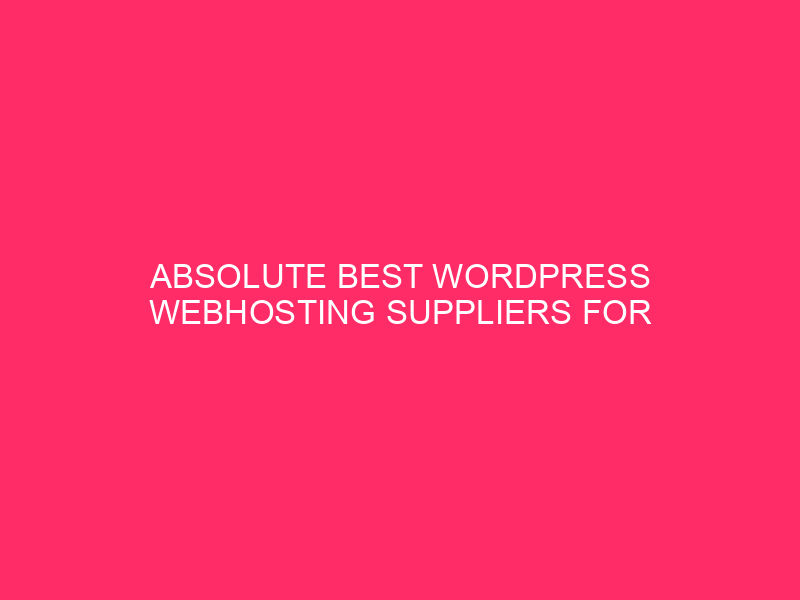 Absolute best WordPress Webhosting Suppliers For Small Companies –  Discovering…