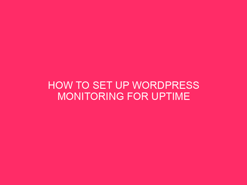 How to set WordPress monitoring for the time of activity »Keep ...
