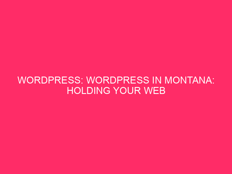 WordPress: WordPress in Montana: keeping your website safe from assaults ...

