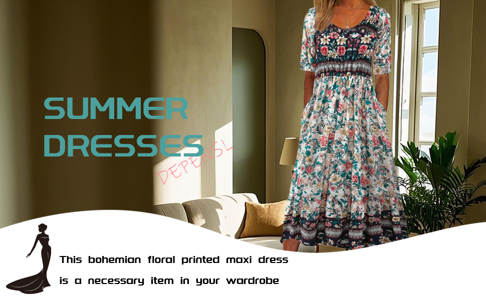 depensl summer boho dresses for women 2025 trendy fashion beach vacation clothes