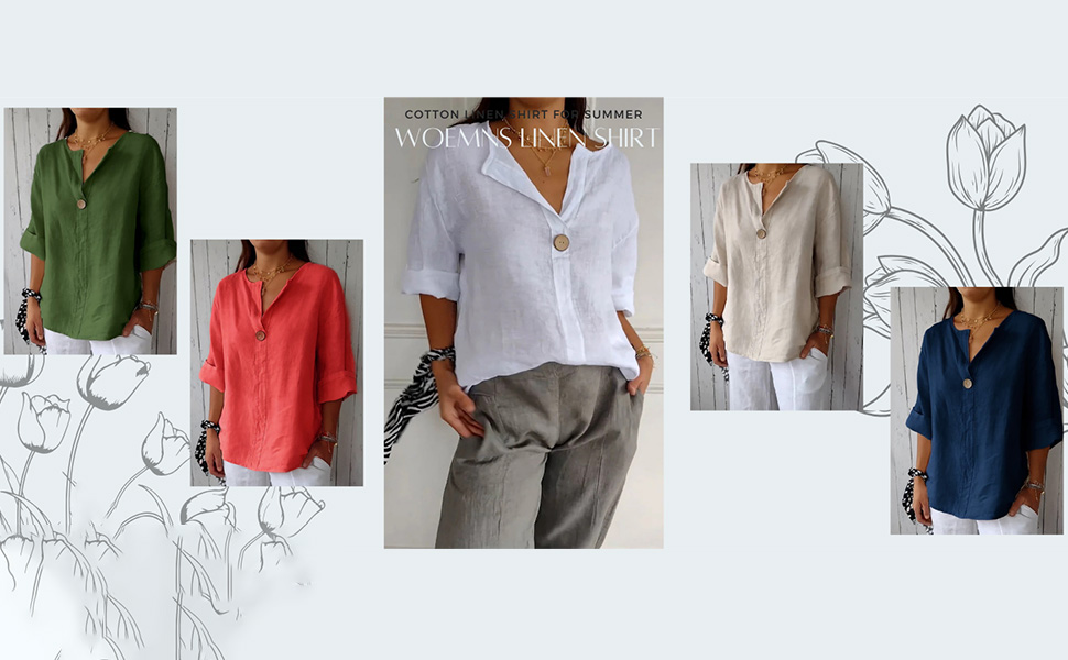 Linen tops for women