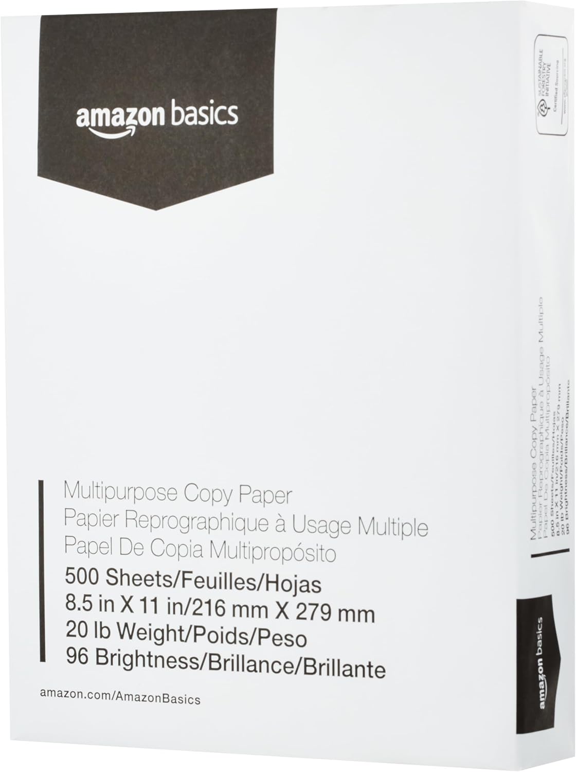 Amazon basics printer paper with versatile copy, 20 pounds, white, 96 brightness, 8.5 x 11 inches, 1 overhaul, 500 sheets in