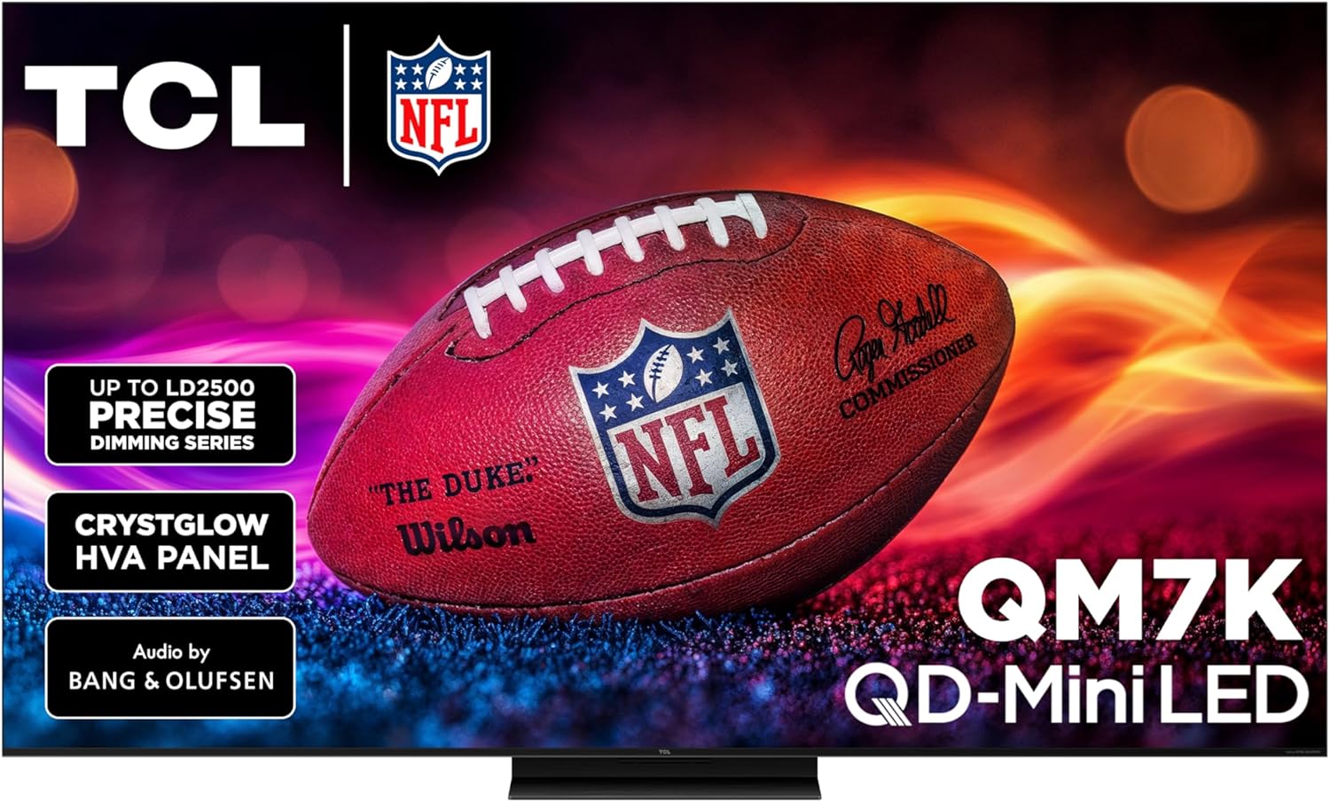 TCL 75 inches QM7K QLED 4K SMART QD-Mini LED TV with Google TV (75qm7k, 2025 model) Dolby Vision IQ, Dolby Atmos, HDR, game accelerator up to 288Hz, vocal voice, works with Alexa, streaming television