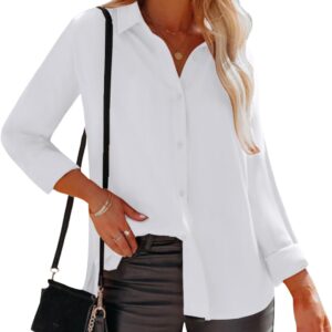siliteelon Womens Button Down Shirts Dress Shirts Long Sleeve Wrinkle Free Collared Work Office Solid Blouses Tops