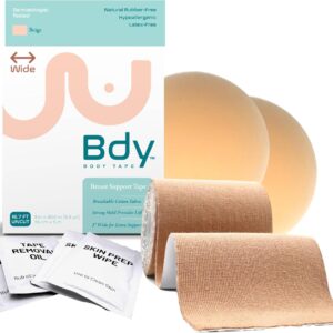 BDY Tape - Breast Lift Application and Removal Kit - for Boob Placement - Dermatologist Tested - Invisible Bra Alternative - (3 in.)