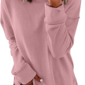 Dokotoo Women's Casual Crew Neck Sweatshirt Loose Soft Long Sleeve Pullover Tops