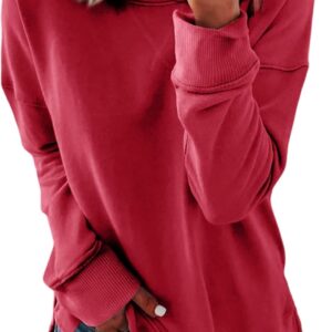 Dokotoo Women's Casual Crew Neck Sweatshirt Loose Soft Long Sleeve Pullover Tops