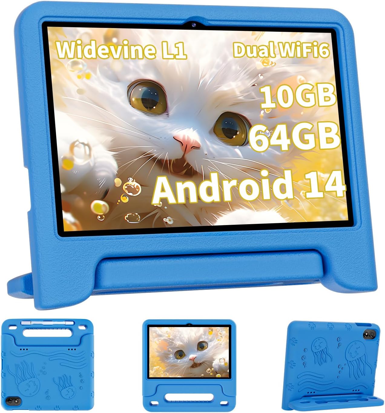 2025 children’s tablet, octa-core, Android 14 tablet for children with case, 6000mAh Batter